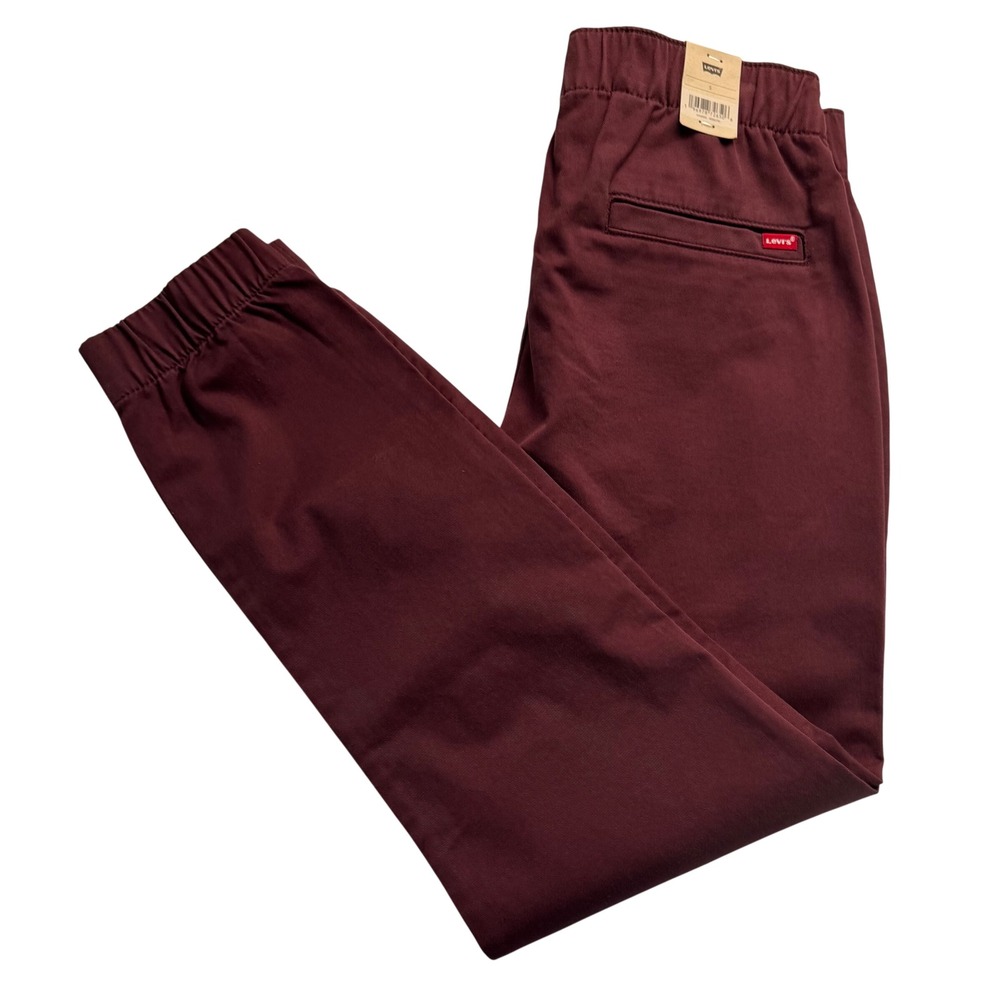 Levis XX Chino Joggers Mens Small Burgundy Stretch Tapered Leg NWT